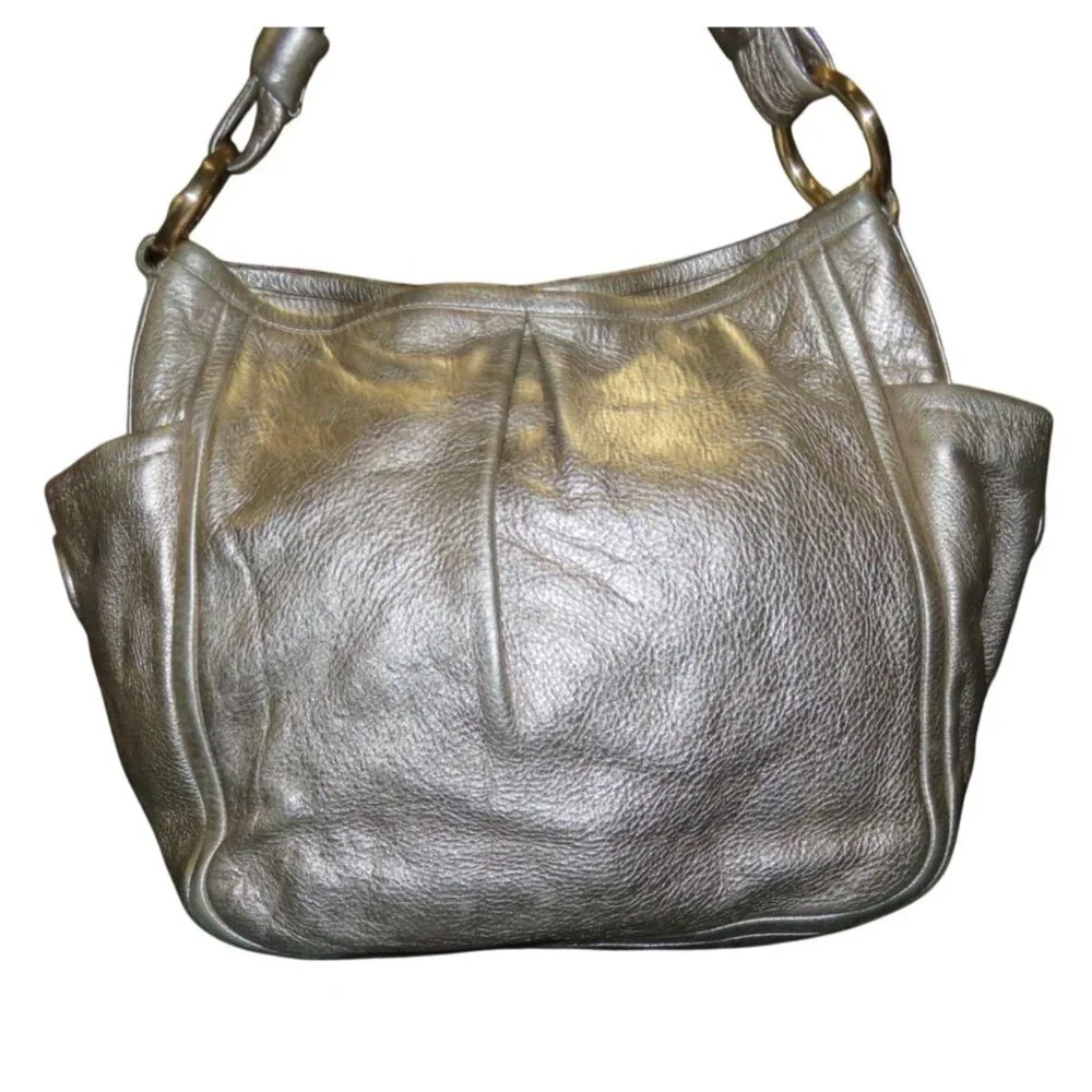 Coach 2008 Parker Rose Gold Metallic Leather East West Shoulder Bag 13466